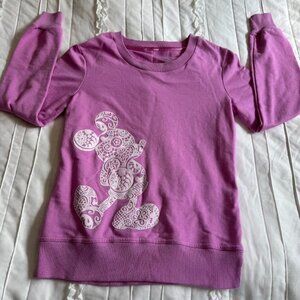 Disney Parks Womens XS Lace Mickey Mouse Sweatshirt with Button Down Back